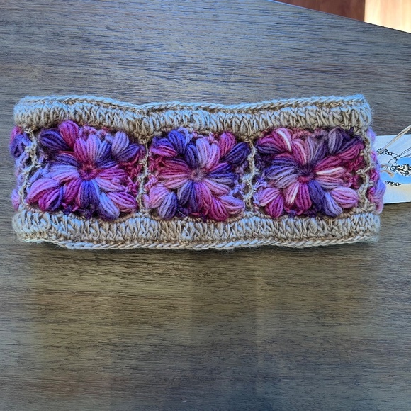 Crocheted Flower Headband, Handmade, Shades of Purple; New w/ tags - Picture 8 of 10